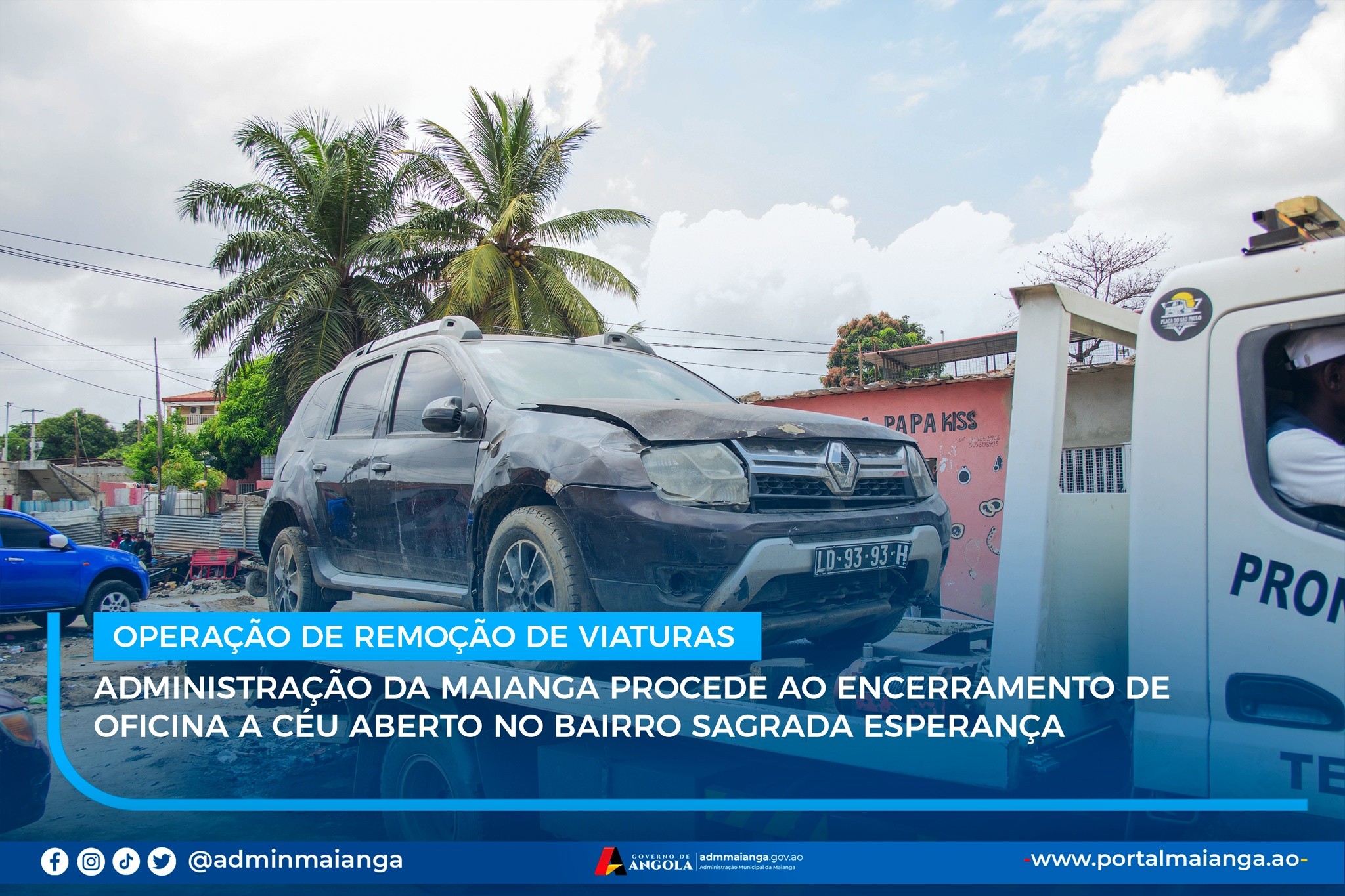 ADMINISTRAÇÃO DA MAIANGA PROCEDE AO ENCERRAMENTO DE OFICINA A CÉU ABERTO NO BAIRRO SAGRADA ESPERANÇA