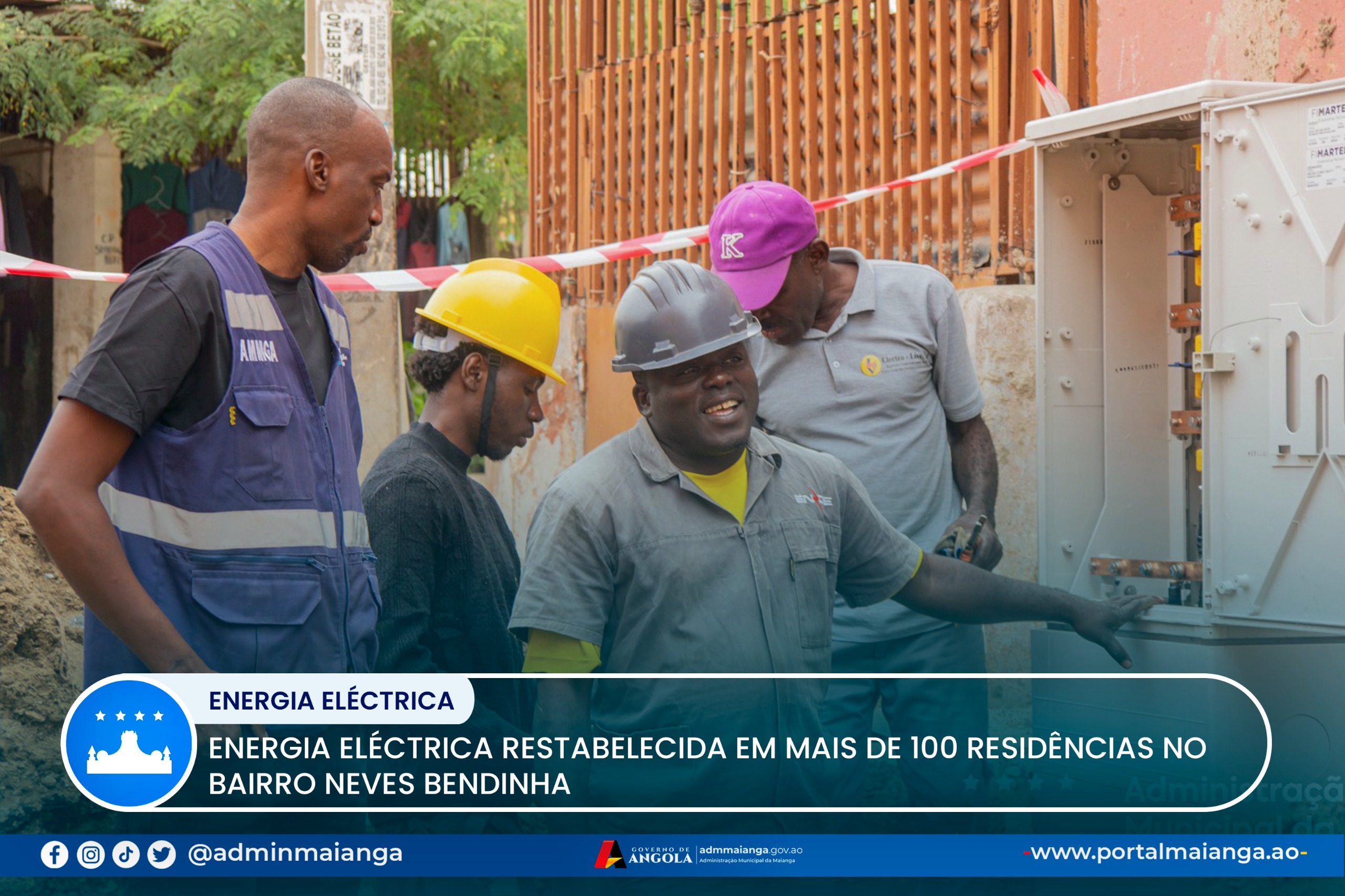 ENERGIA ELÉCTRICA RESTABELECIDA EM MAIS DE 100 RESIDÊNCIAS NO BAIRRO NEVES BENDINHA