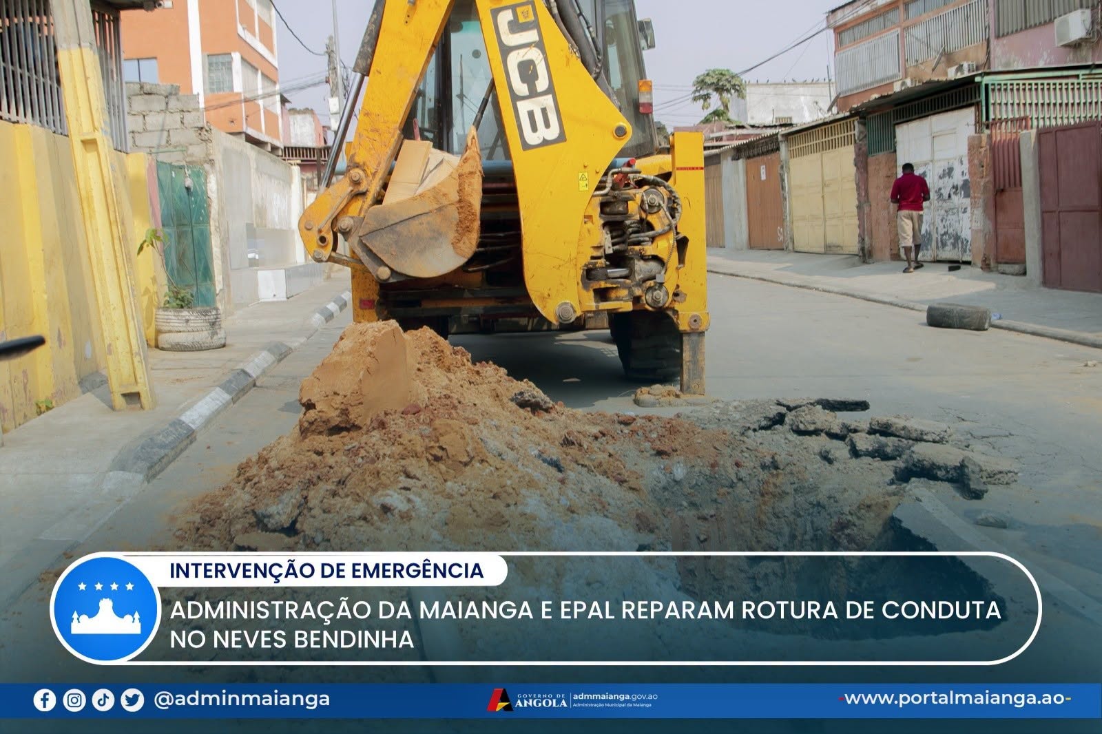 ADMINISTRAÇÃO DA MAIANGA E EPAL REPARAM ROTURA DE CONDUTA NO NEVES BENDINHA