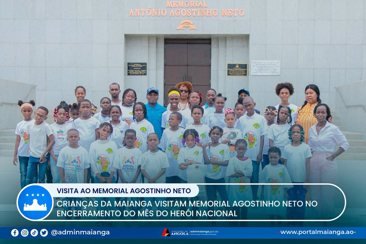 CRIANÇAS DA MAIANGA VISITAM MEMORIAL AGOSTINHO NETO NO ENCERRAMENTO DO MÊS DO HERÓI NACIONAL